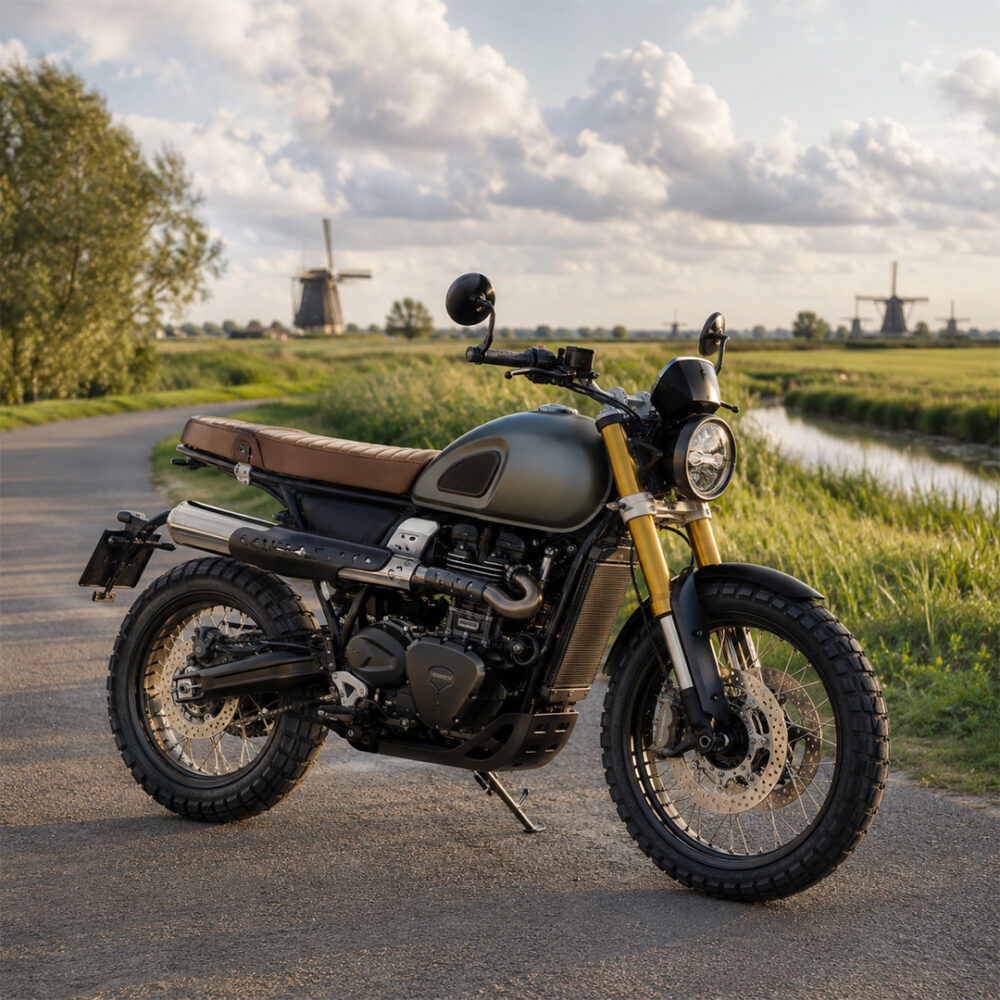 Motor tussen de wijlanden