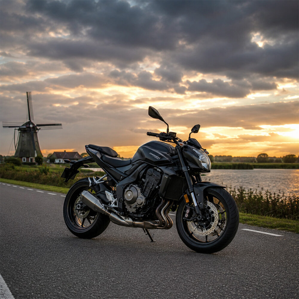 motor op het platteland